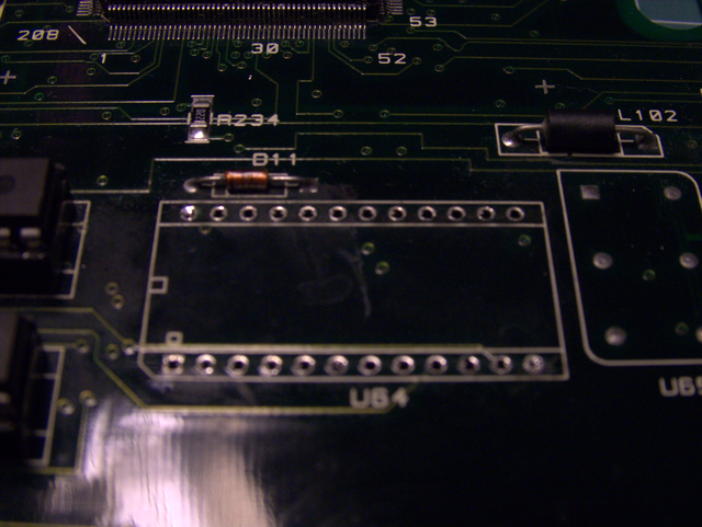 [3] F030 mainboard after the old RTC removal.